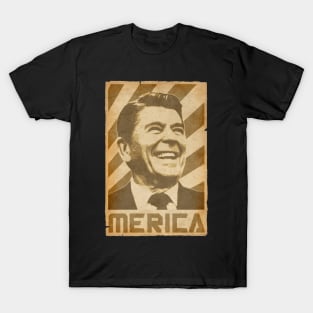 Merica Ronald Reagan Retro Propaganda T-Shirt